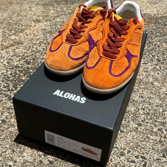 ALOHAS Tb. 490 Orange Rife Leather Sneakers (Size 37/6.5-7) - Picture 2 of 9
